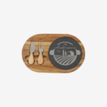 Acacia Wood with Slate Serving Board Includes Cheese Tools