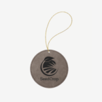 Gray Leatherette Round Ornament