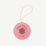 Pink Leatherette Round Ornament
