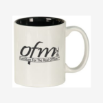 White/Black 11 oz. Round Ceramic Mug