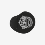 Black/Silver Leatherette Mouse Pad