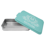 Aluminum Cake Pan with Teal Powder Coated Lid