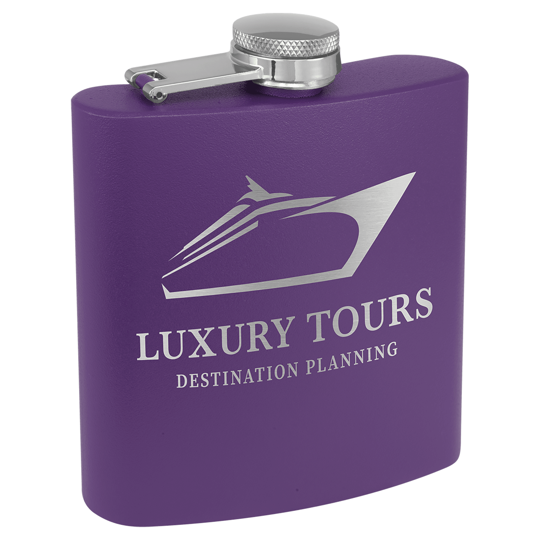 Purple 6 oz. Powder Coated Stainless Steel Flask