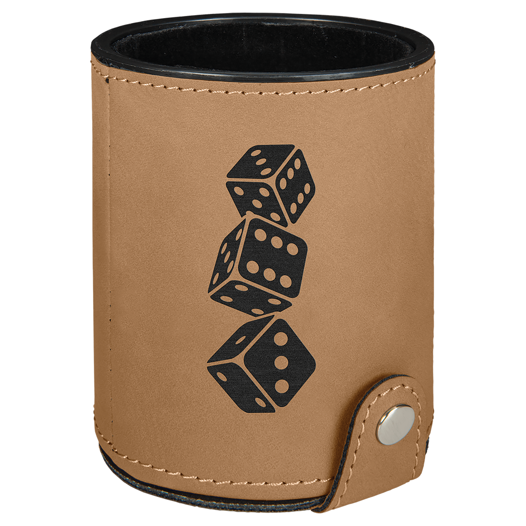 Light Brown Leatherette Dice Cup Set