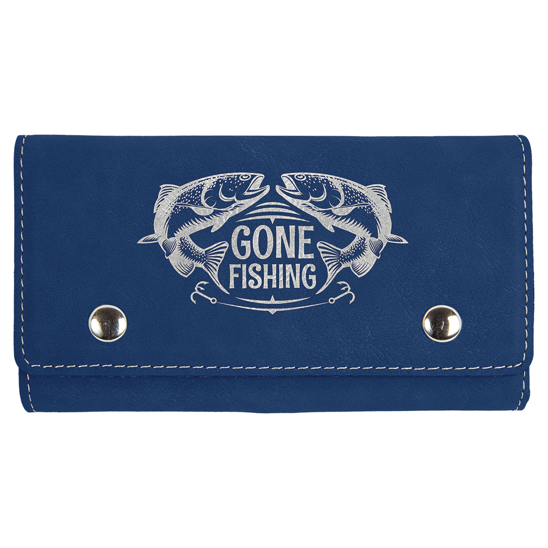 Blue/Silver Leatherette Card and Dice Set