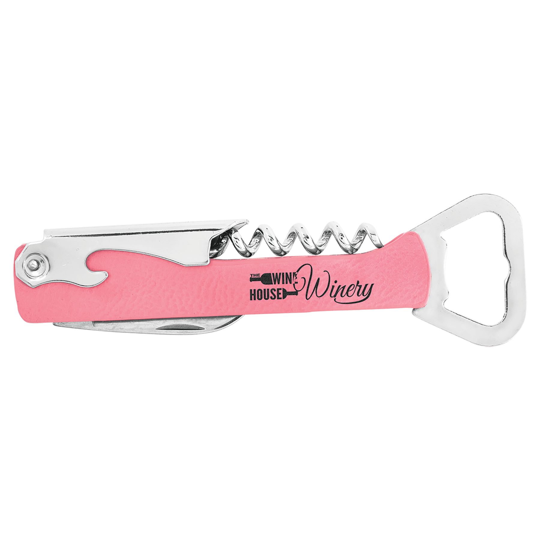 Pink Leatherette Wine Bottle Opener
