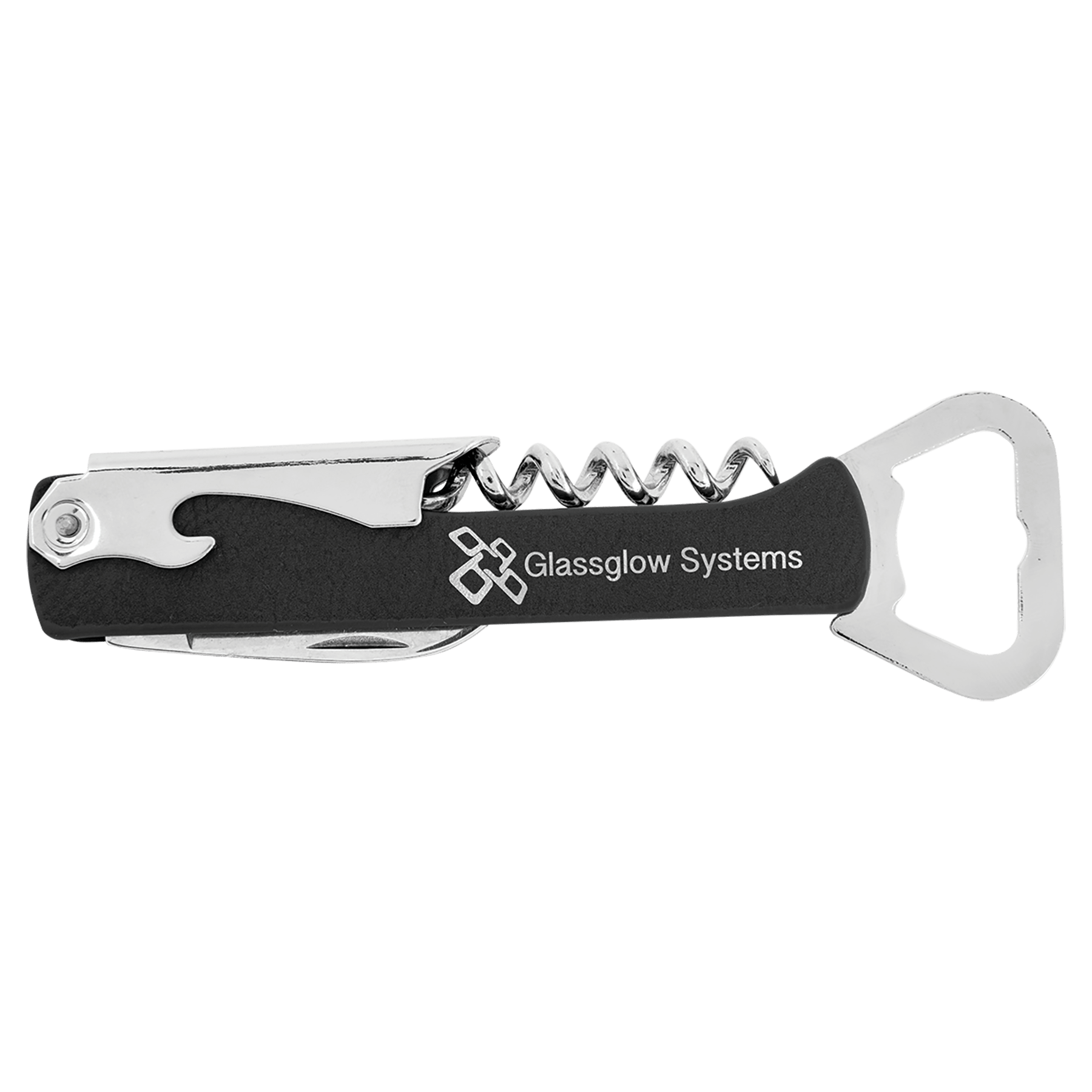 Black/Silver Leatherette Wine Bottle Opener