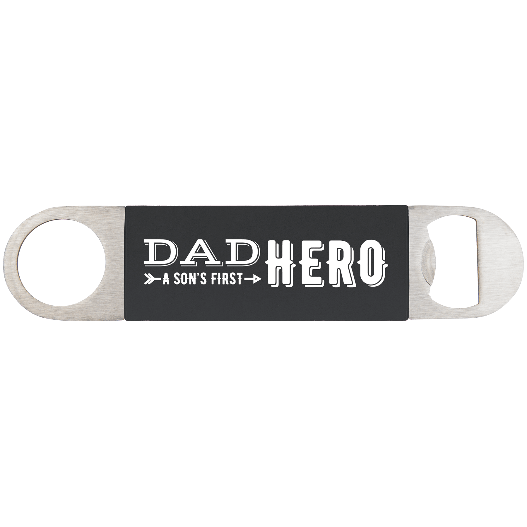 Black/White Bottle Opener with Silicone Grip