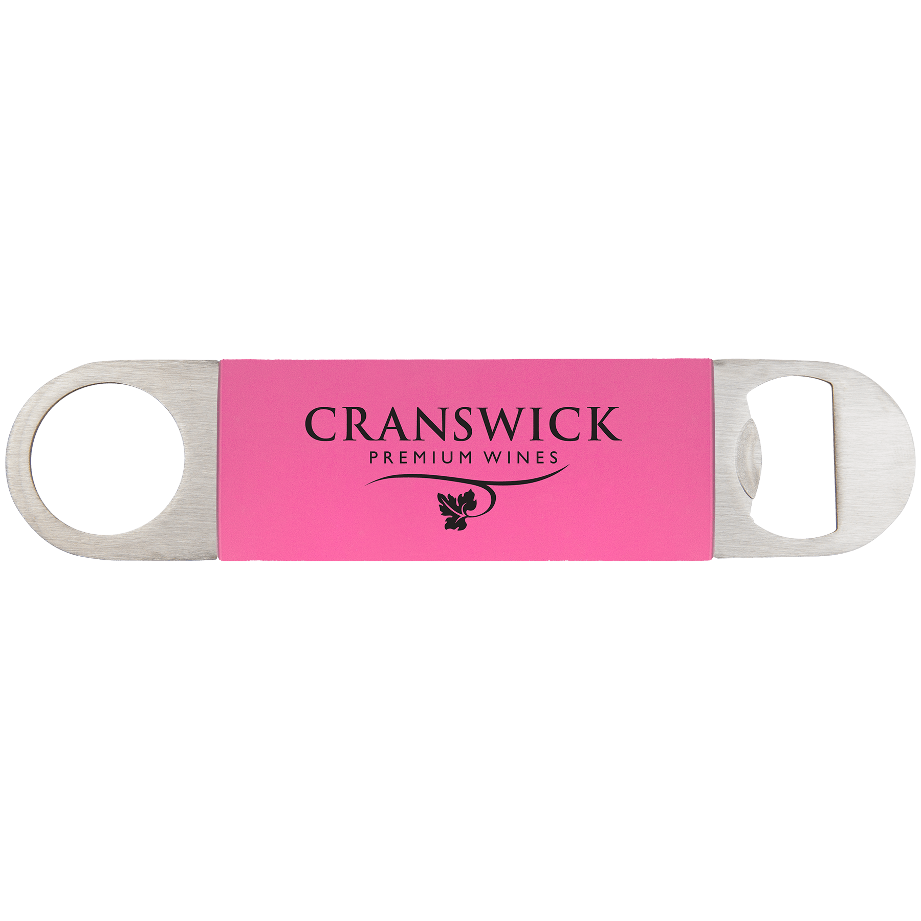 Pink/White Bottle Opener with Silicone Grip