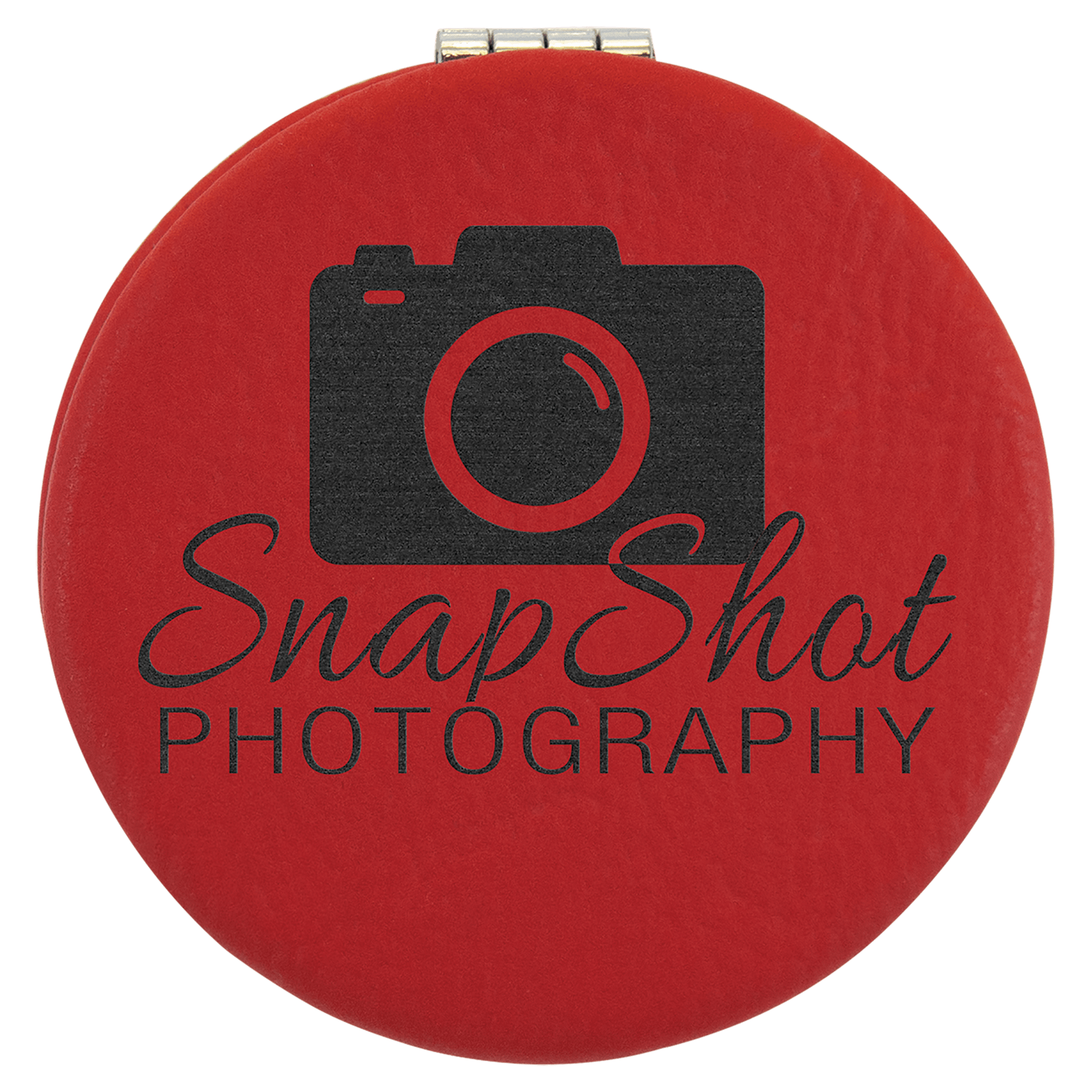 Red Leatherette Compact Mirror