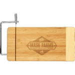 Two-Tone Bamboo Cutting Board with Metal Cheese Cutter