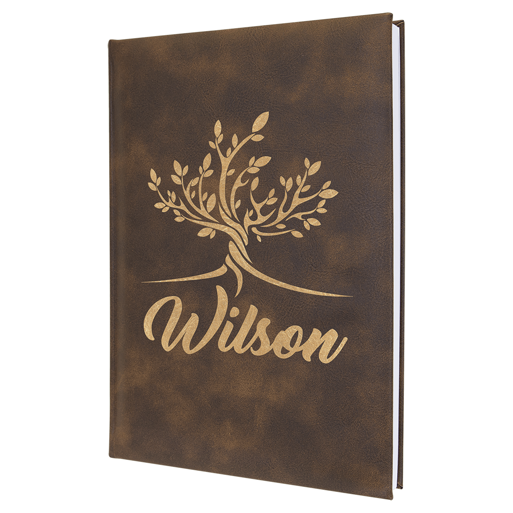 Rustic/Gold Leatherette Sketch Book with White Unlined Paper