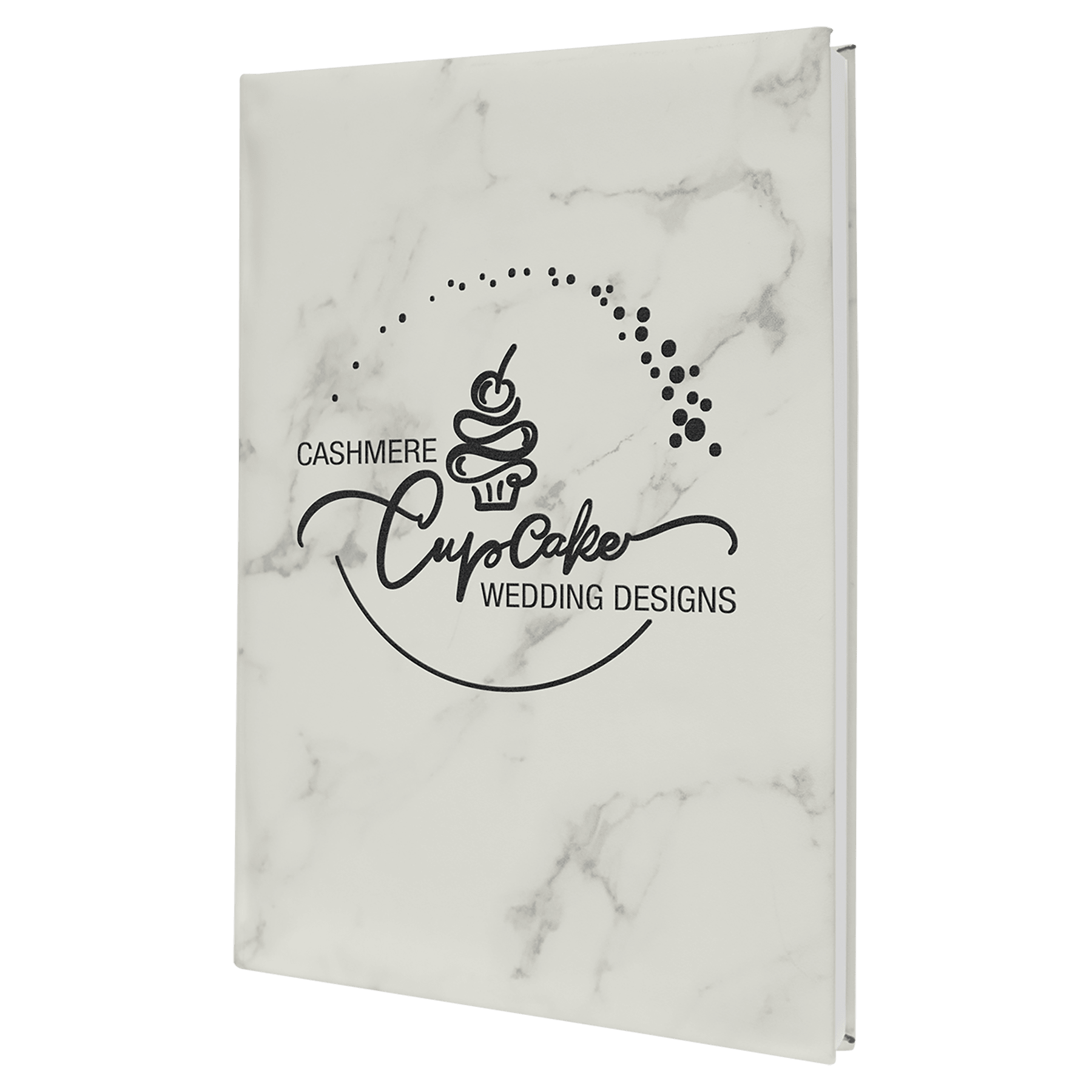 White Marble Leatherette Sketch Book with White Unlined Paper