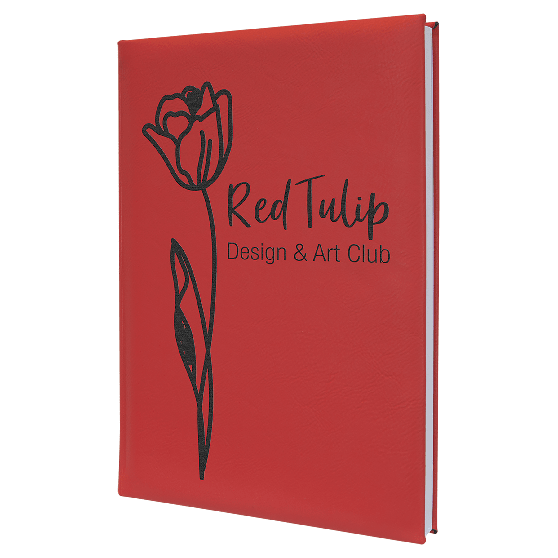 Red Leatherette Sketch Book with White Unlined Paper