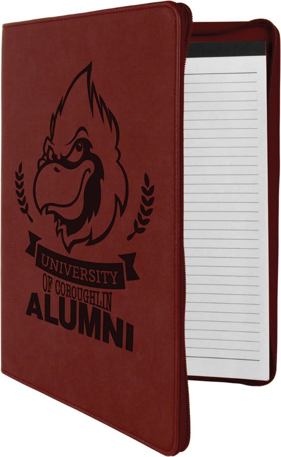 Rose Leatherette Portfolio with Zipper