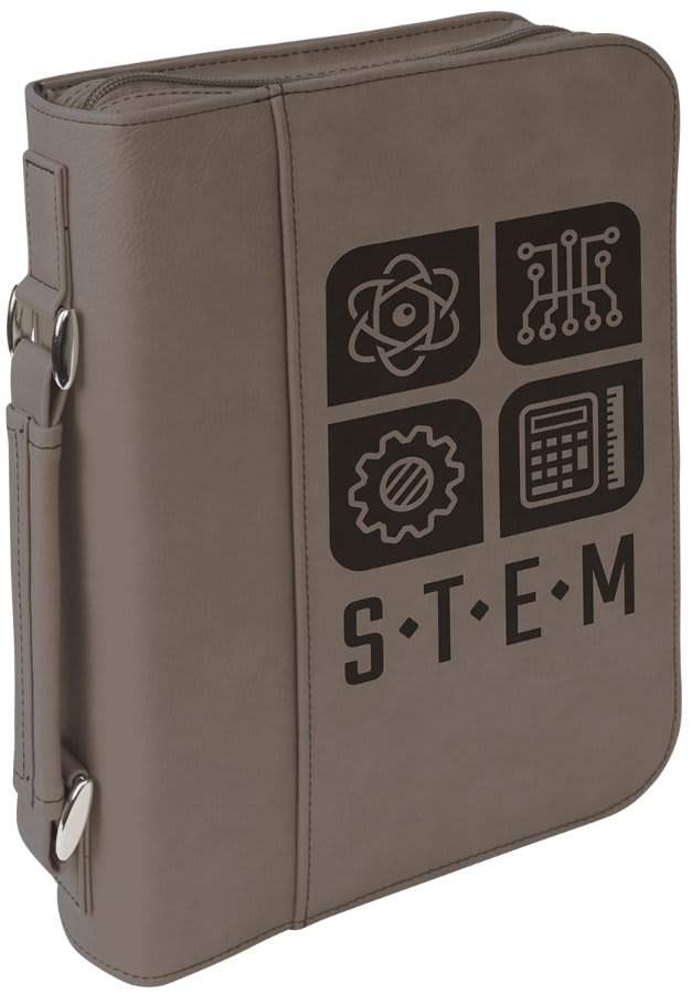 Gray Leatherette Book/Bible Cover with Zipper