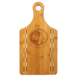 Paddle Shaped Bamboo Cutting Board with Butcher Block Inlay