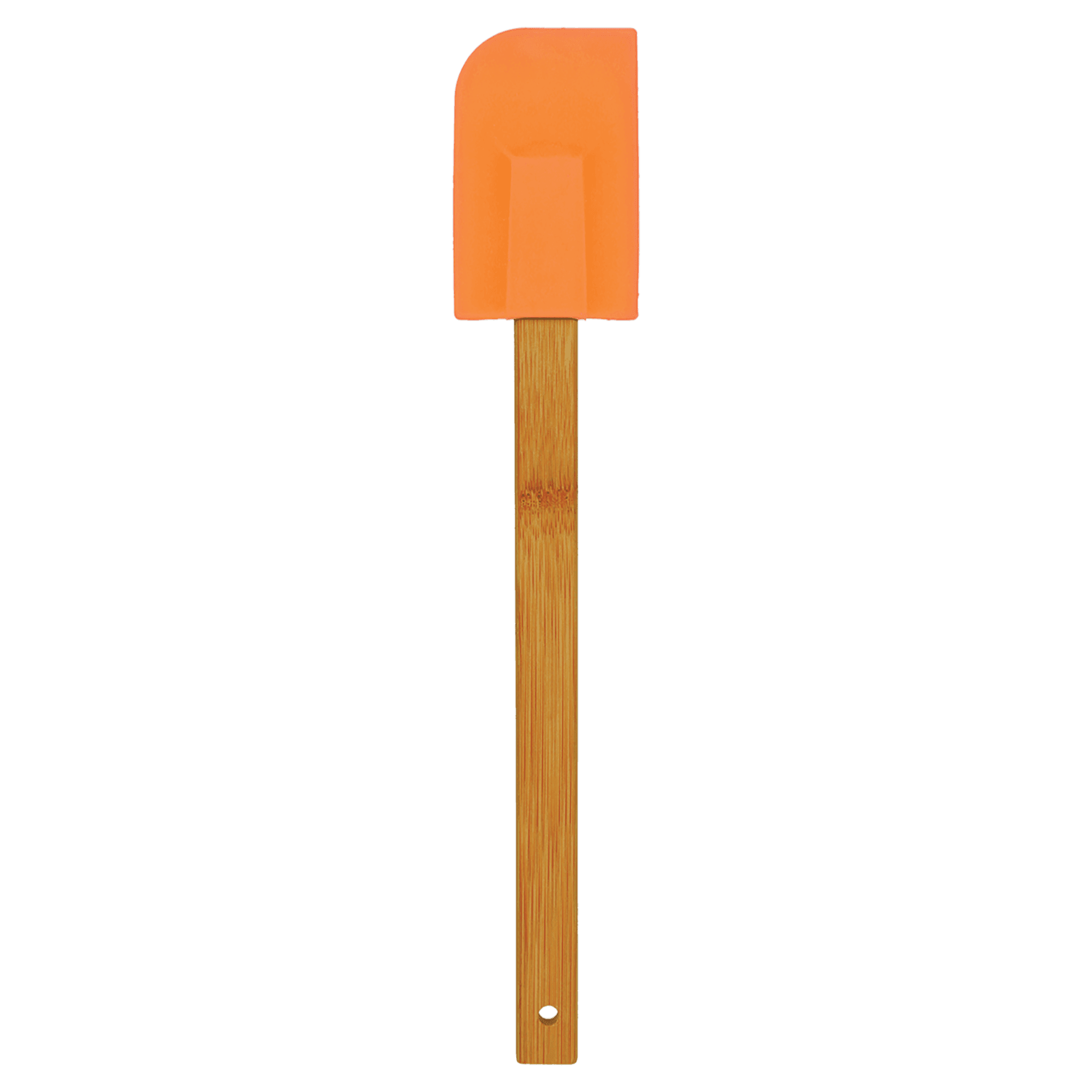 Orange Silicone Spatula with Bamboo Handle