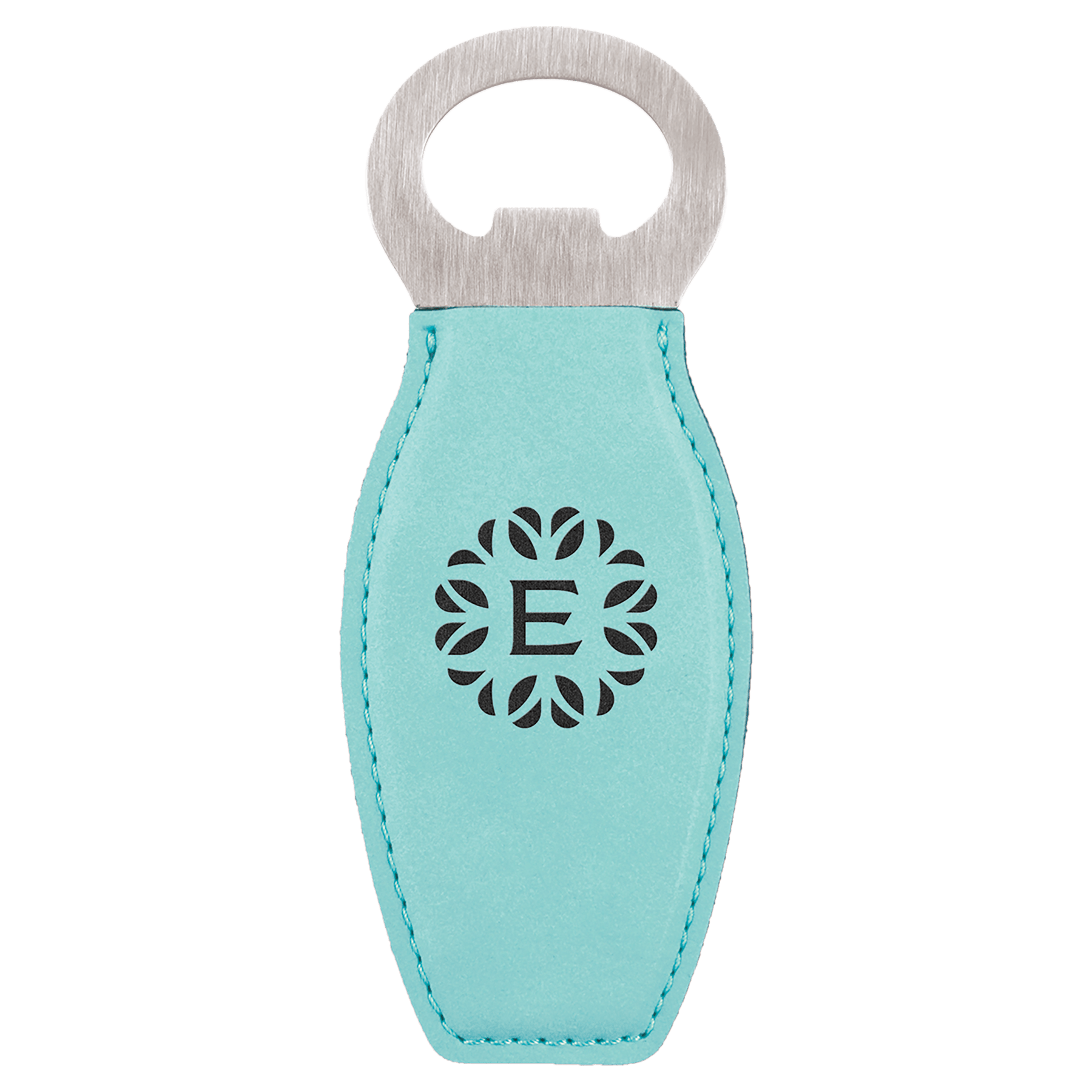 Teal Leatherette Magnetic Bottle Opener