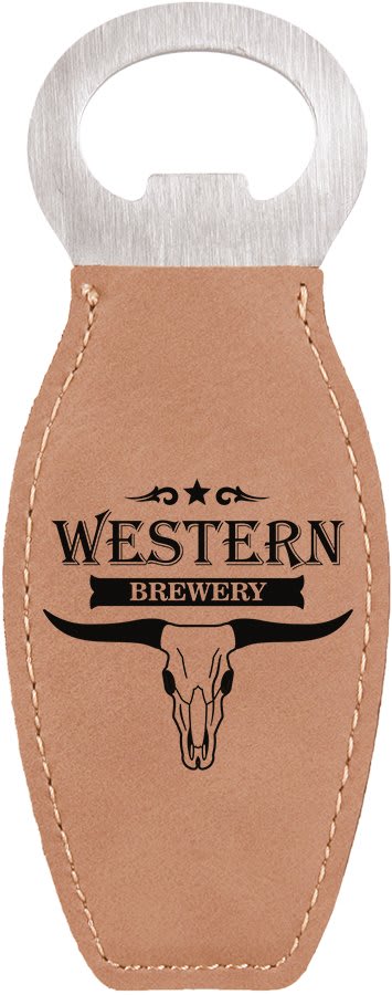 Light Brown Leatherette Magnetic Bottle Opener