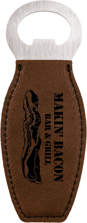 Dark Brown Leatherette Magnetic Bottle Opener