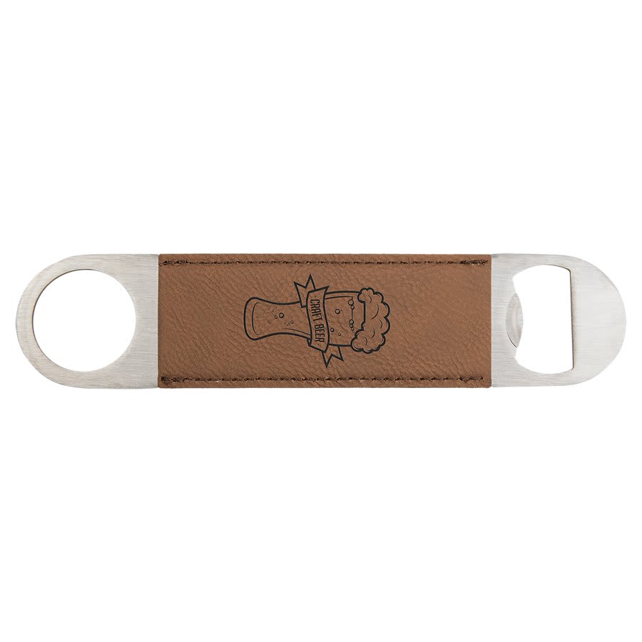 Dark Brown Leatherette Bottle Opener
