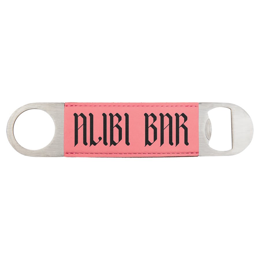 Pink Leatherette Bottle Opener