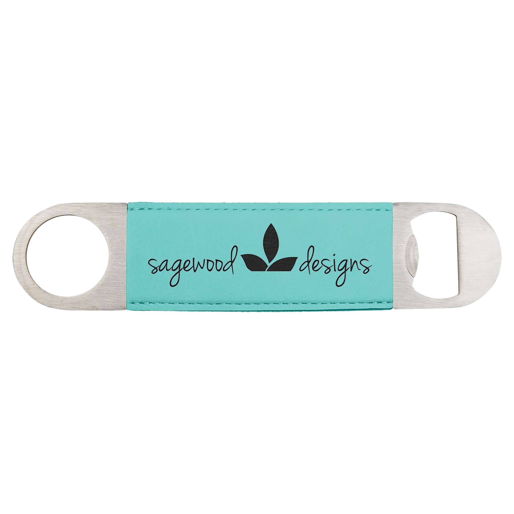 Teal Leatherette Bottle Opener