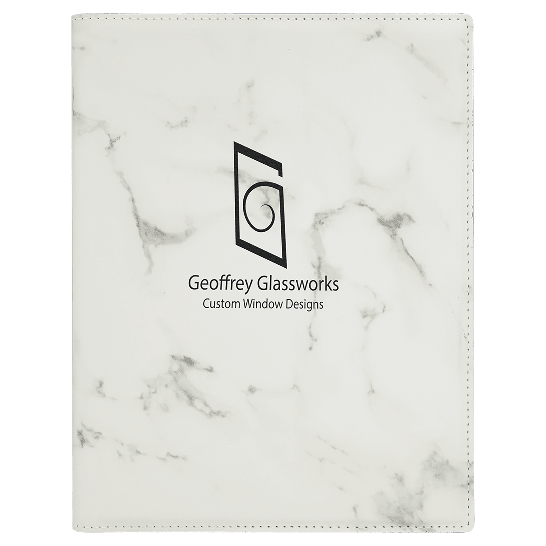 White Marble Leatherette Portfolio