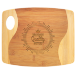 Two-Tone Bamboo Cutting Board with Handle