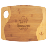 Two-Tone Bamboo Cutting Board with Handle