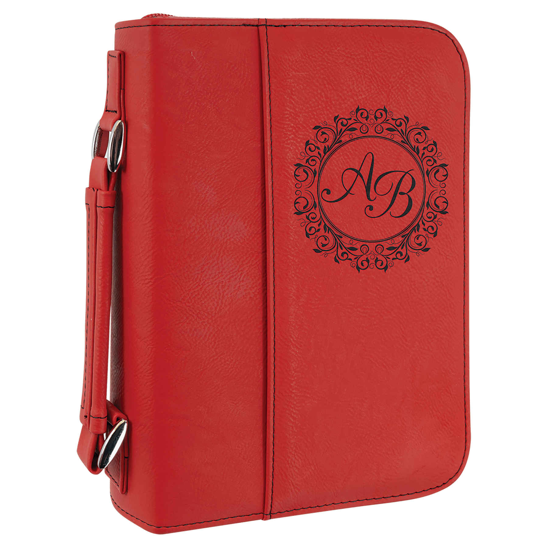 Red Leatherette Book/Bible Cover with Zipper