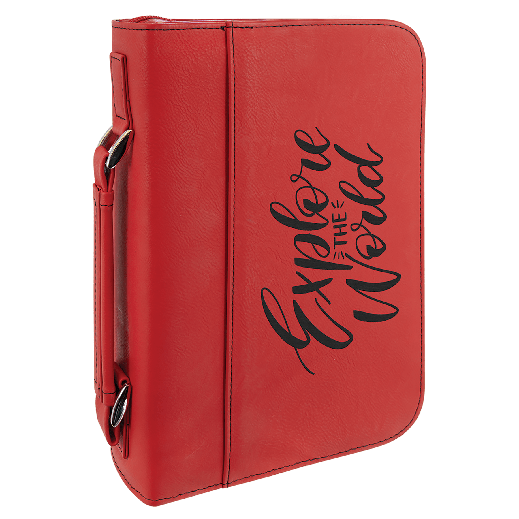 Red Leatherette Book/Bible Cover with Zipper