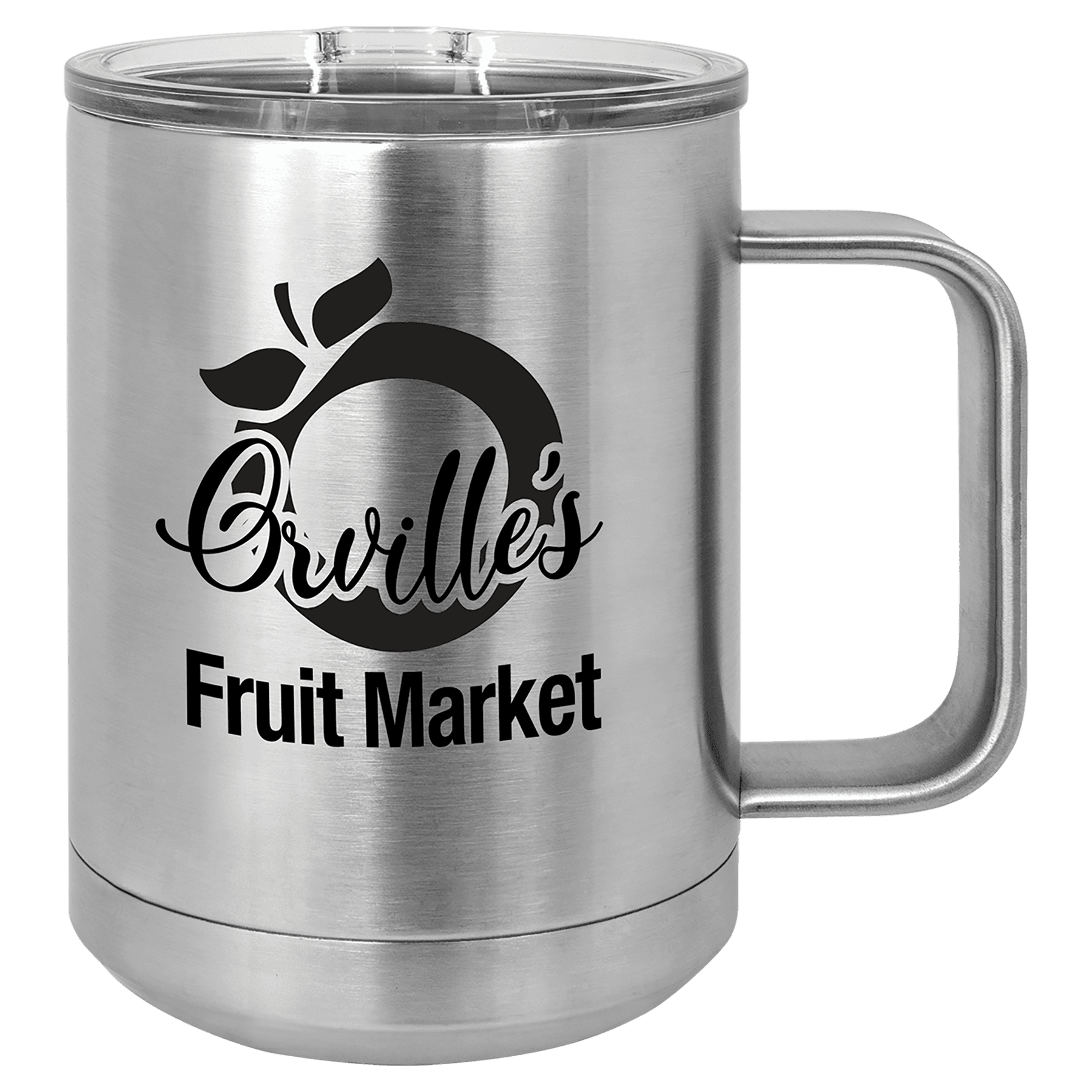 Stainless Steel Polar Camel 15 oz. Coffee Mug with Clear Slider Lid