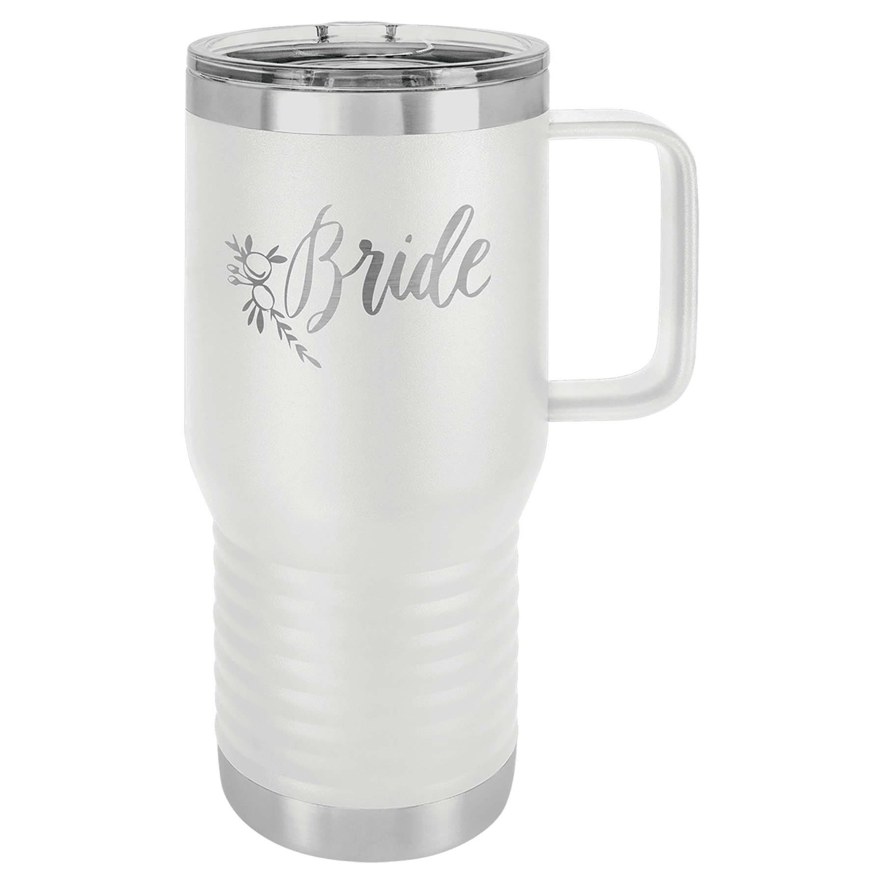 White Polar Camel 20 oz. Travel Mug with Clear Slider Lid