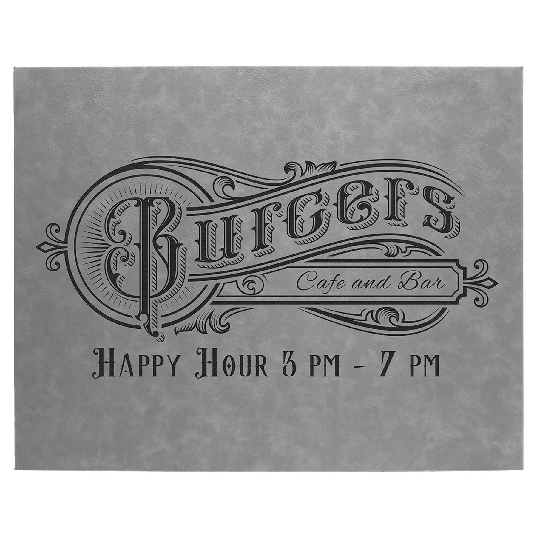 Gray Leatherette Wall Decor/Signage