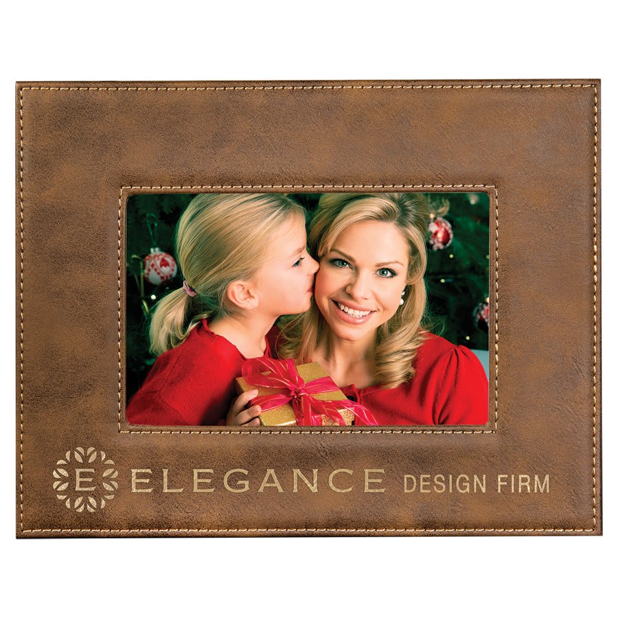 Rustic/Gold Leatherette Photo Frame