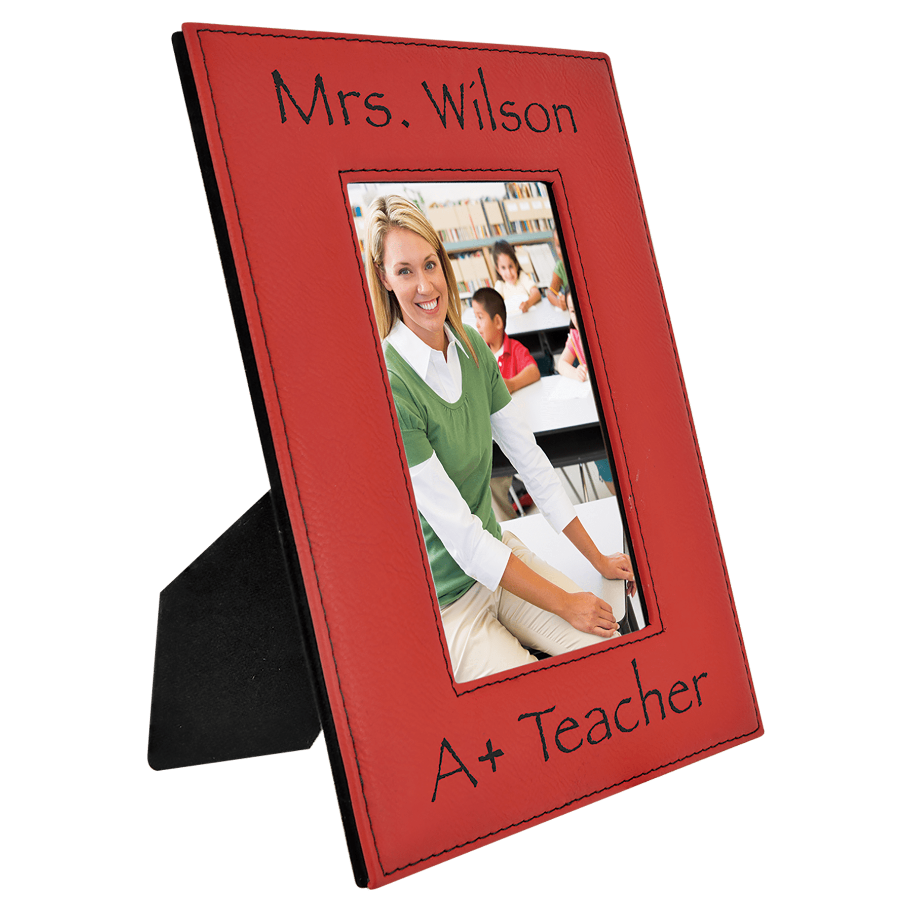 Red Leatherette Photo Frame