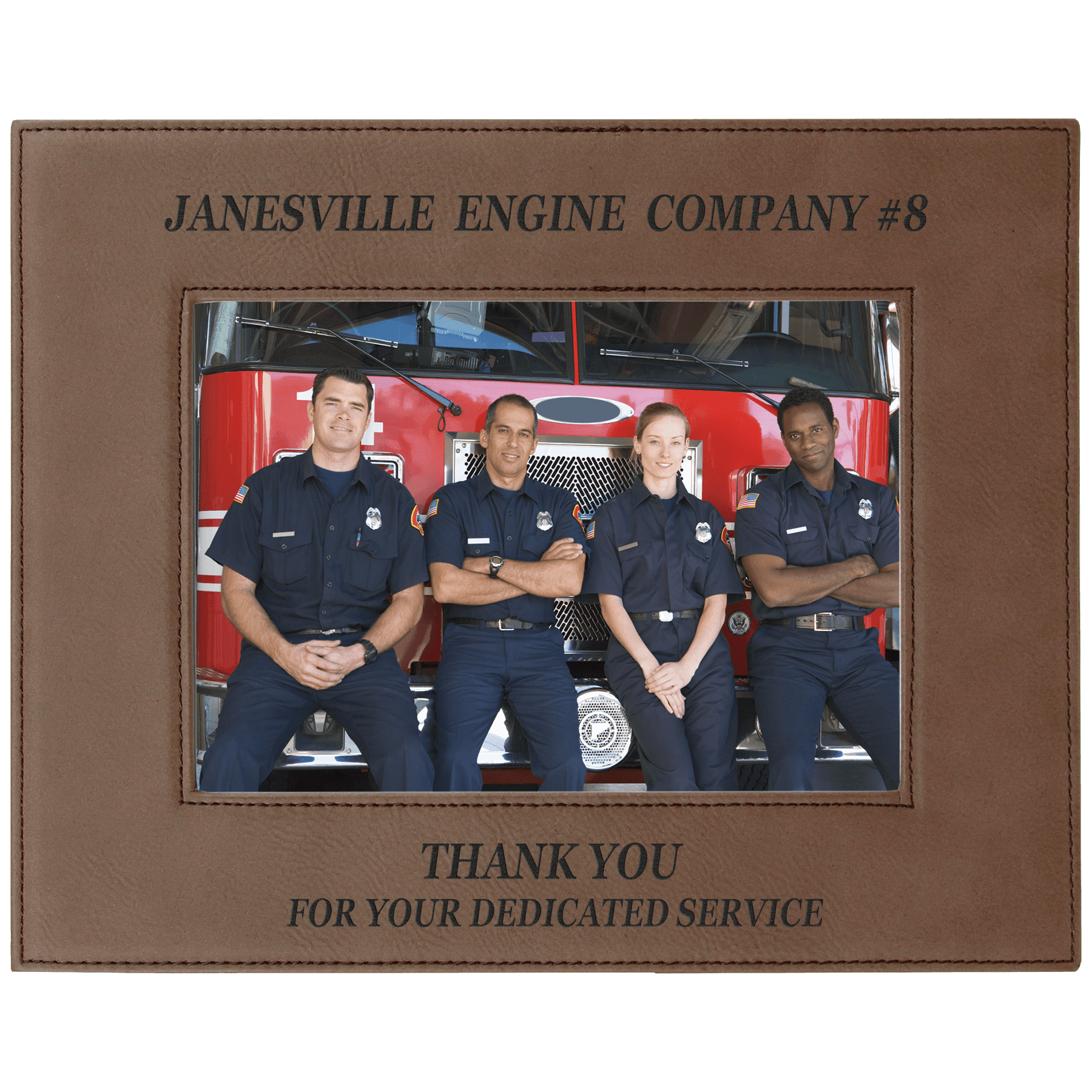 Dark Brown Leatherette Photo Frame