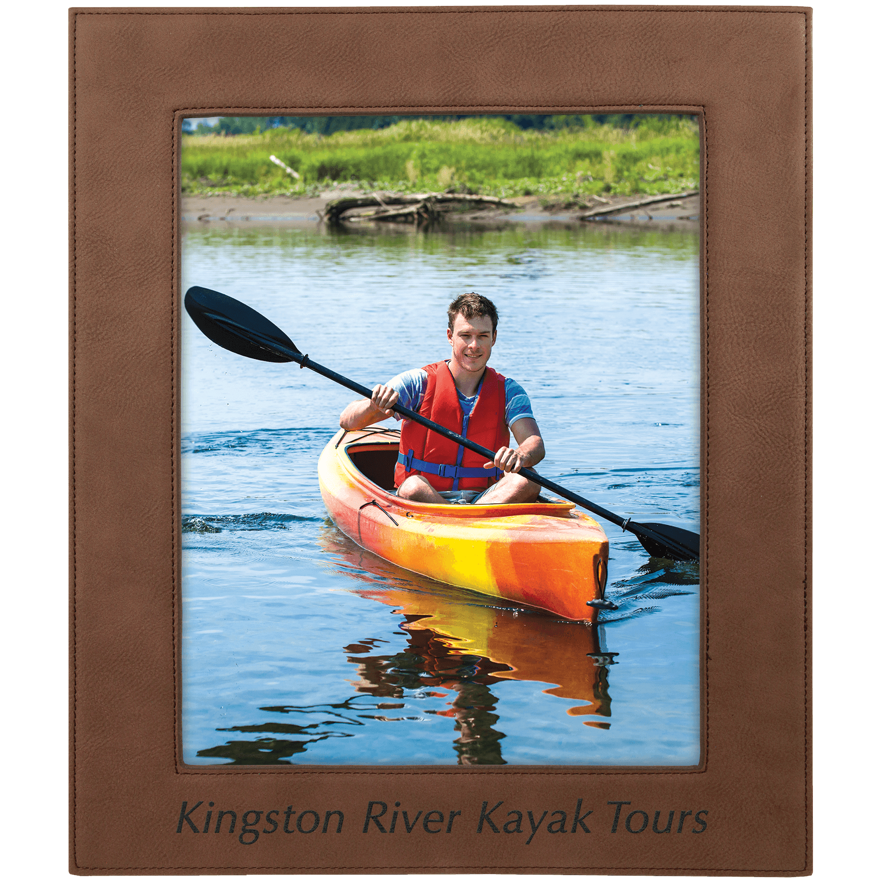 Dark Brown Leatherette Photo Frame