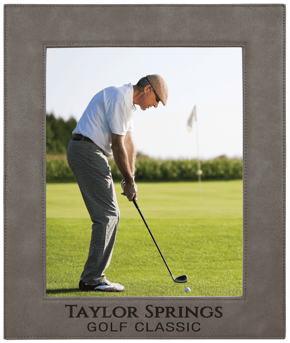 Gray Leatherette Photo Frame