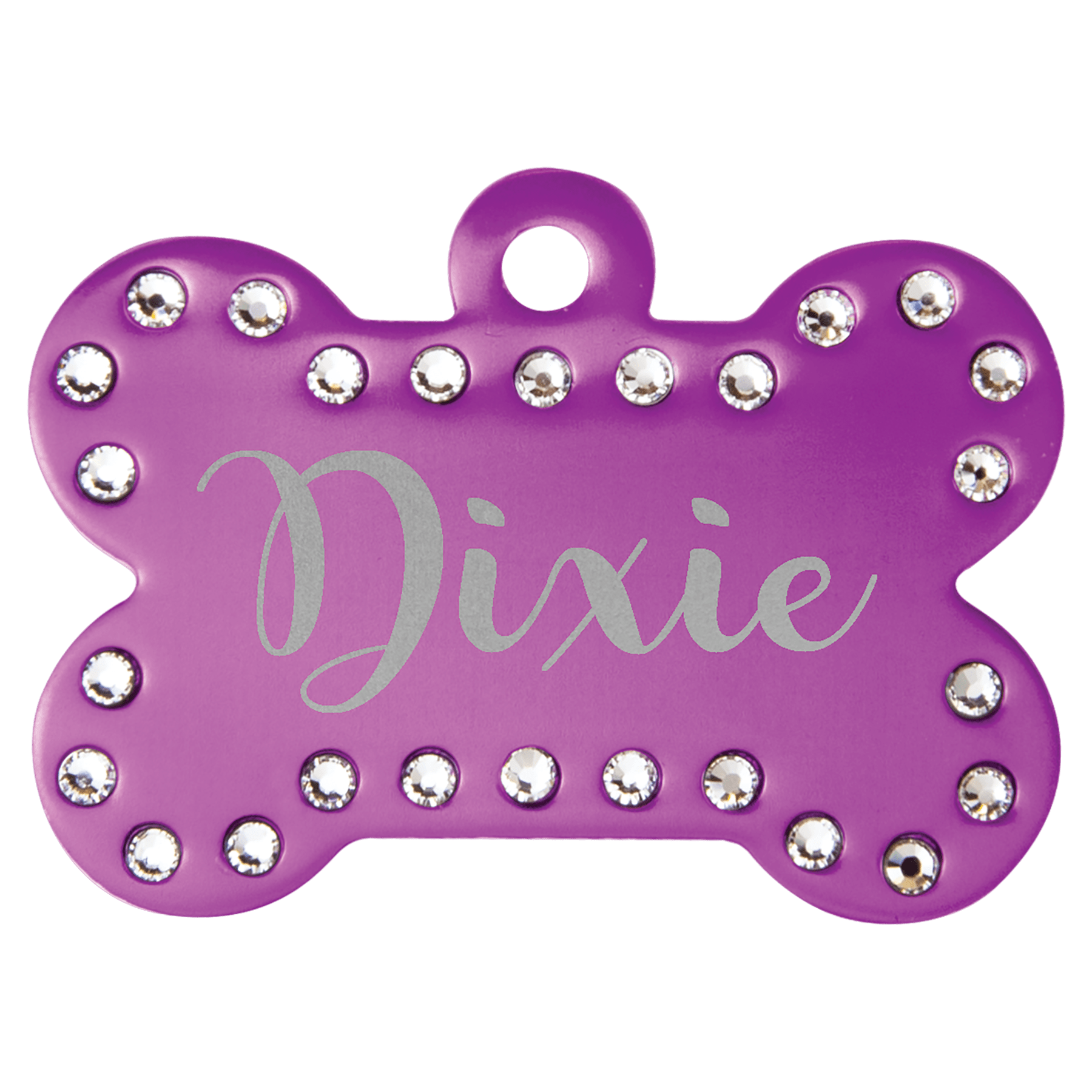 Purple Swarovski Bling Pet Tags