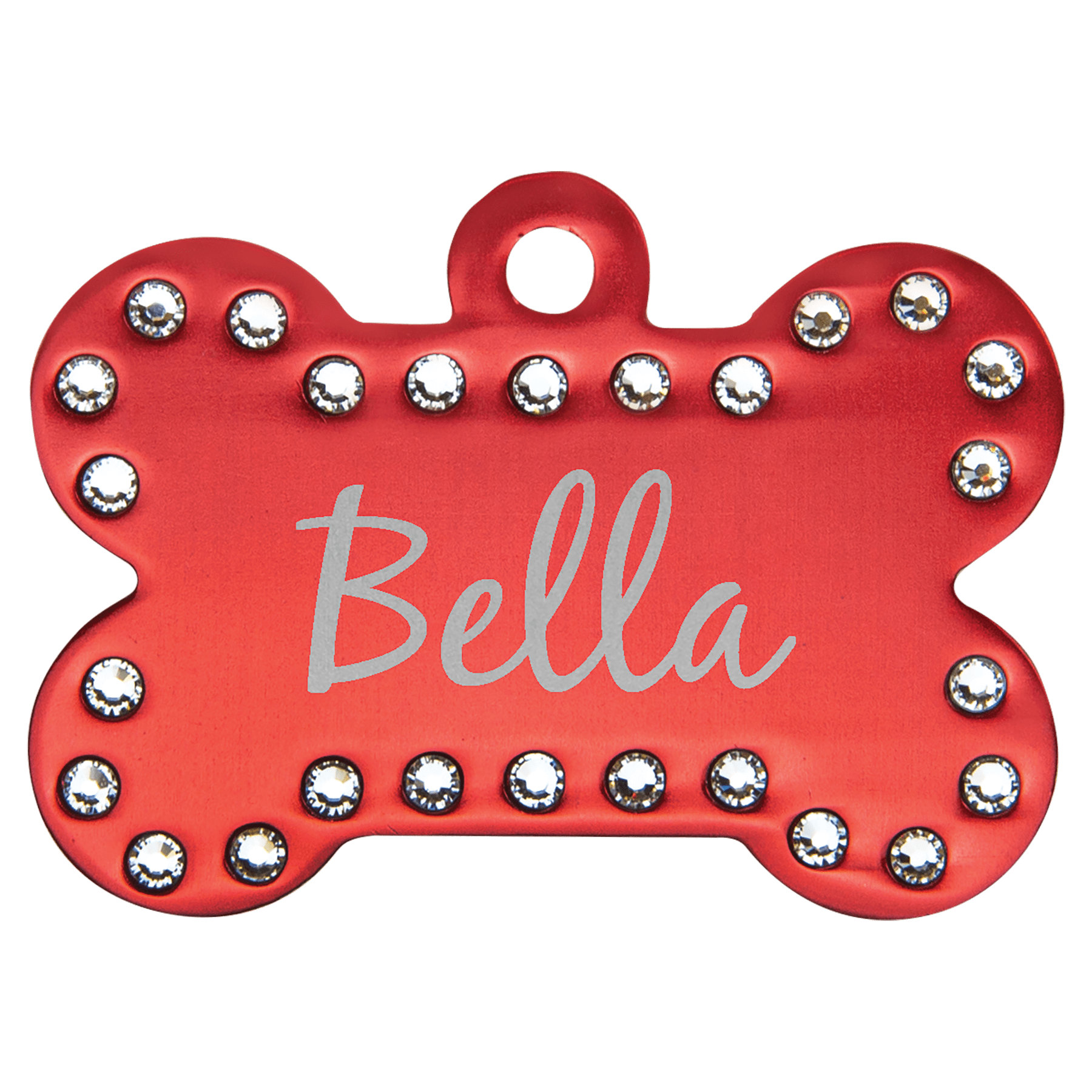 Red Swarovski Bling Pet Tags