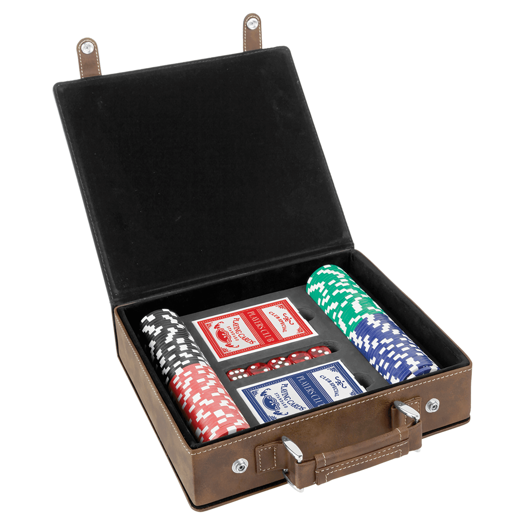 Rustic/Gold Leatherette Poker Set