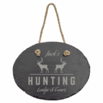 Oval Slate Decor with Hanging String