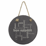 Round Slate Decor with Hanging String