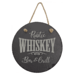 Round Slate Decor with Hanging String