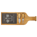Acacia Wood with Slate Serving Board with 2 Tools