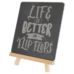 Rectangle Slate Decor with Wood Stand