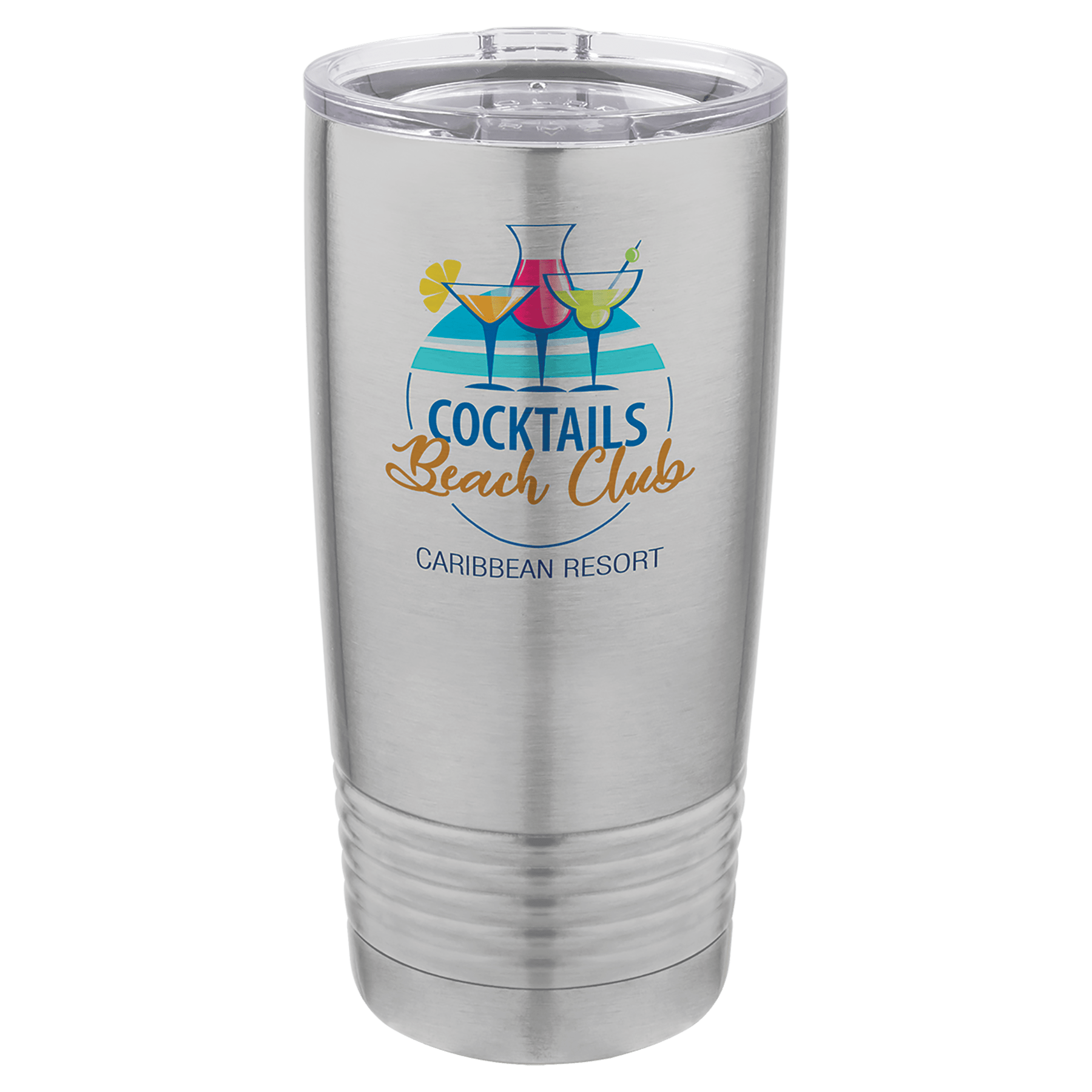 Stainless Steel Full Color Polar Camel 20 oz. Ringneck Tumbler with Clear Lid